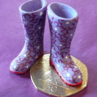 Wellingtons Purple Design