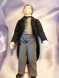 Man in Stripped Trousers and Tailed Coat