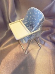 Blue Spotted High Chair