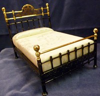 Double Bed Brass and Black